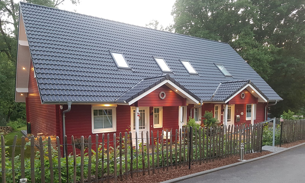 Fjorborg Holzhaus - Doppelhaus eigener Entwurf - 1,5 geschossiges Haus - BV 7515