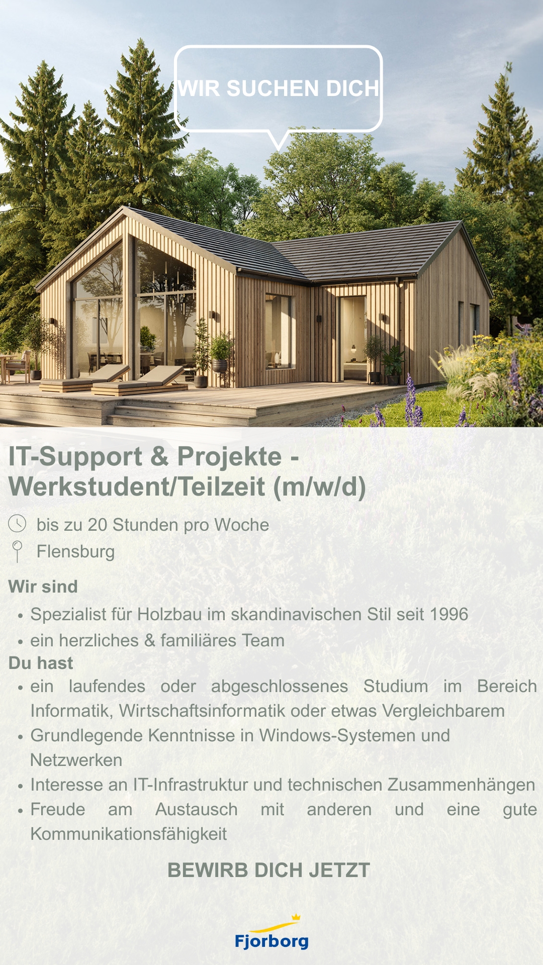 Fjorborg Häuser - Stellenanzeige - IT-Support & Projekte_Werkstudent-Teilzeit