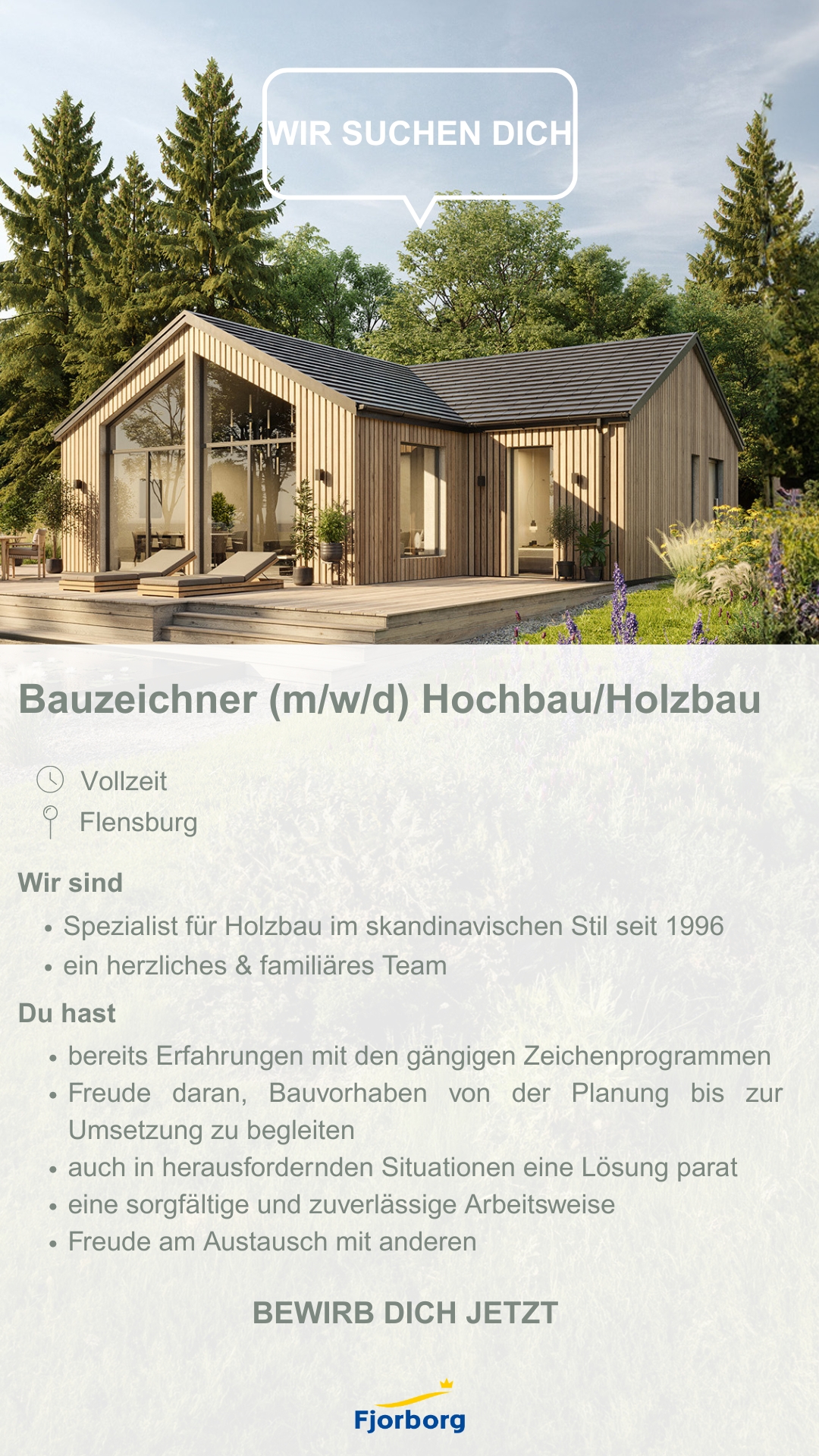 Fjorborg Häuser - Stellenanzeige - Bauzeichner (m/w/d) Hochbau/Holzbau