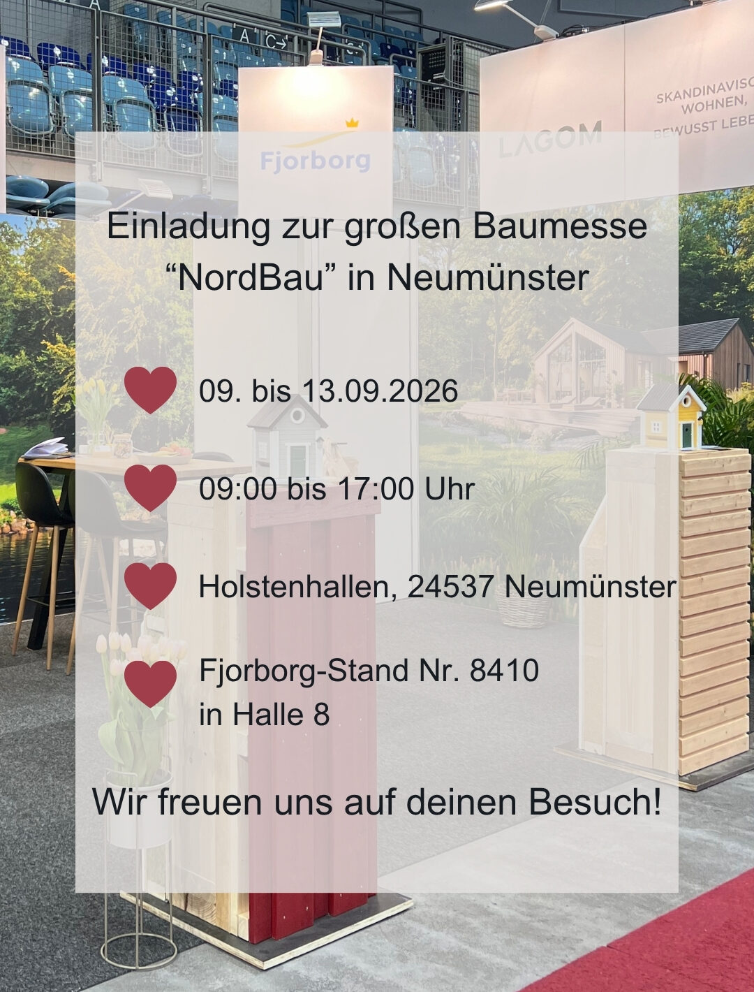 Fjorborg Häuser - Einladung zur Baumesse: NordBau in Neumünster